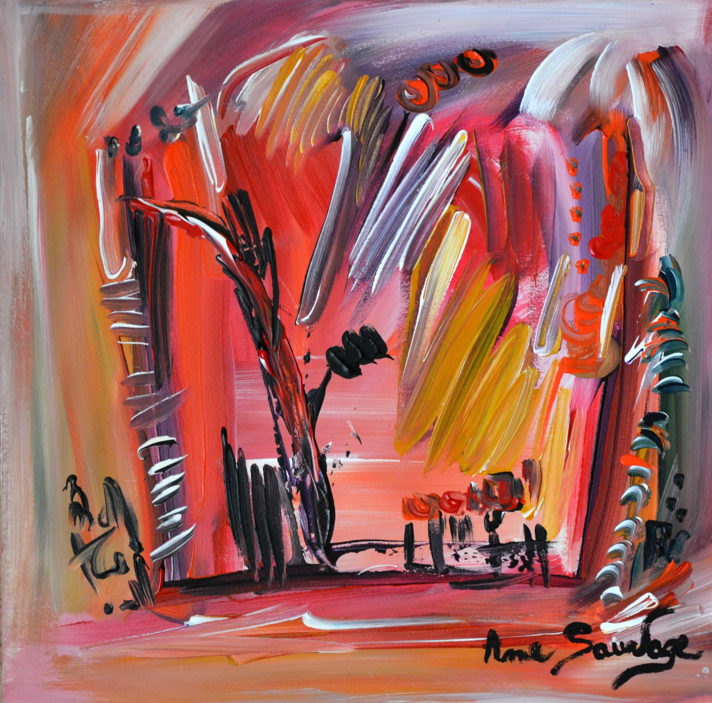 peinture abstraite rouge